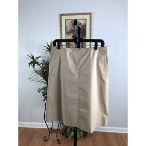 Banana Repub. Women Skirt Size 6 A Lined Knee Length Tan 2 Pockets Zipper Preppy